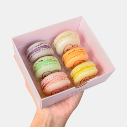 Love Hearts Sherbet Valentine's Day Macarons Gift Box of 6