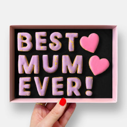 Vegan Best Mum Ever Mother's Day Iced Message Cookies Letterbox Gift