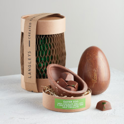 Large Extra Thick Milk Chocolate Easter Egg with Lime & Seasalt Rocky Road Chocolates