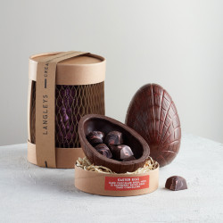 Large Extra Thick Dark Chocolate Easter Egg with Raspberry ​Rocky Road Chocolates