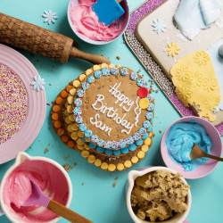 Happy Birthday Giant Chocolate Chip Cookie - Pink