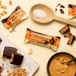 Natural Protein Snack Bars - Dark Chocolate Coated Peanut Butter (12 Pack)