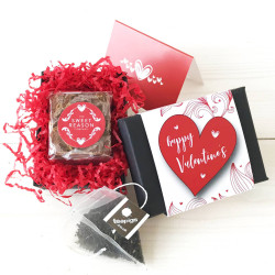 Happy Valentines Gluten Free Mini Brownie & Tea Gift