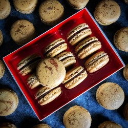 Passion Fruit & Milk Chocolate Macarons