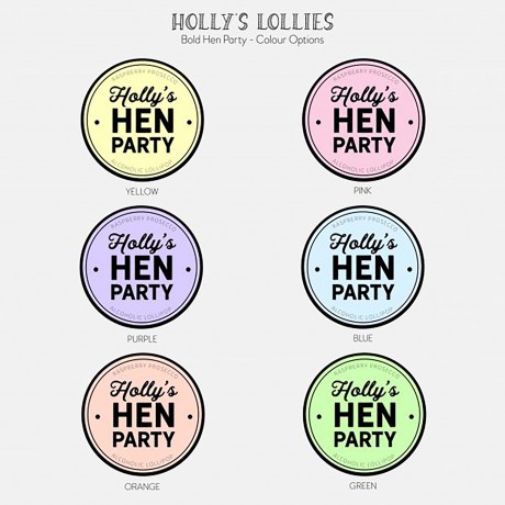 Personalised Bold Pastel Hen Party Giant Lollipops