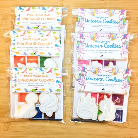 PYO cookies - Paint Your Own Dinosaur Cookies Party Favour