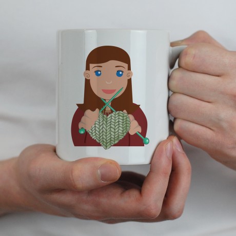 Personalised ladies hobby mug - knitting
