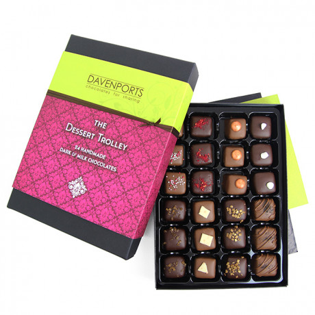 The Dessert Trolley, Gift Box of Handmade Chocolates, 24 pieces The Dessert Trolley, Gift Box of Handmade Chocolates, 24 pieces
