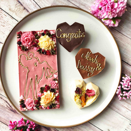 Personalised Anniversary Chocolate, Wedding Artisan Sweet Gift