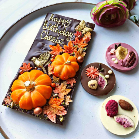 Pumpkin Chocolate Bar, Personalised Autumn Halloween Gift