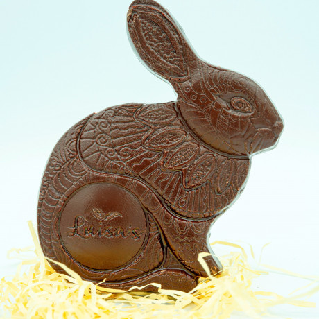 Plant-based Artisan Dark Chocolate Easter Bunny Dairy-Free Gluten-Free Vegan Gift Single Origin 75% Solomon Islands