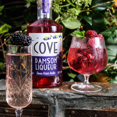 Devon Cove Damson Liqueur with Cove Royale and served over ice