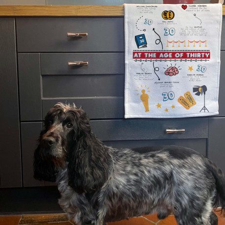 Personalised 30th Birthday Microfibre Tea Towel