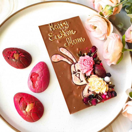 Personalised Chocolate Easter Bunny &amp; Eggs Gift Box