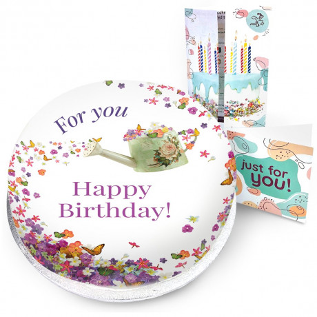 Floral Gardening Small Party Cake