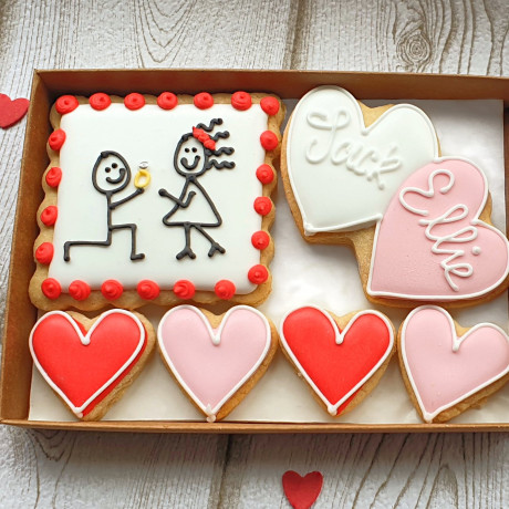 Personalised Stickman Engagement Cookie Letterbox Gift