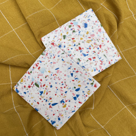 Rainbow Terrazzo Design Chunky Square Coasters Rainbow Terrazzo Design Chunky Square Coasters