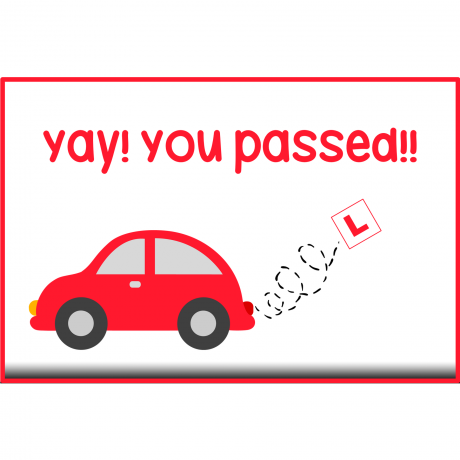 Driving test cake card