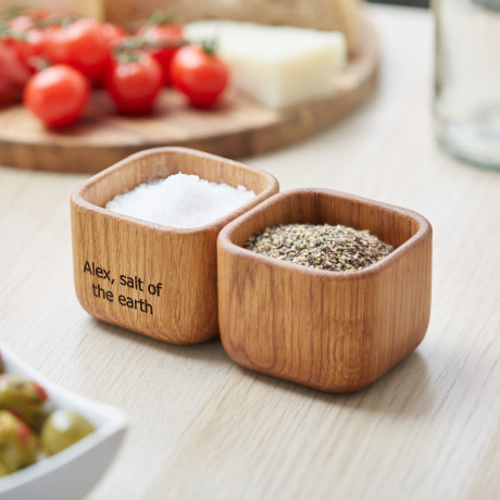 Personalised Solid Oak Snack Pot / Nut Bowl