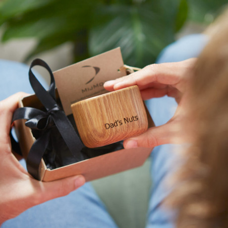 Personalised Solid Oak Snack Pot / Nut Bowl