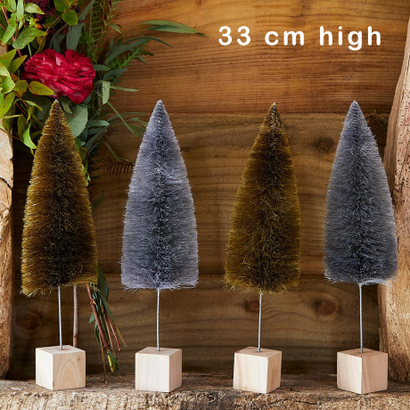 Bottle Brush Trees Christmas Table Decorations