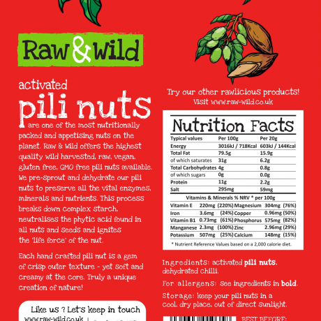 Activated Chilli Pili Nuts - 70g Activated Chilli Pili Nuts - 70g