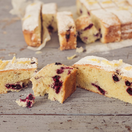 Vegan Blackcurrant & Lemon Tray Bake