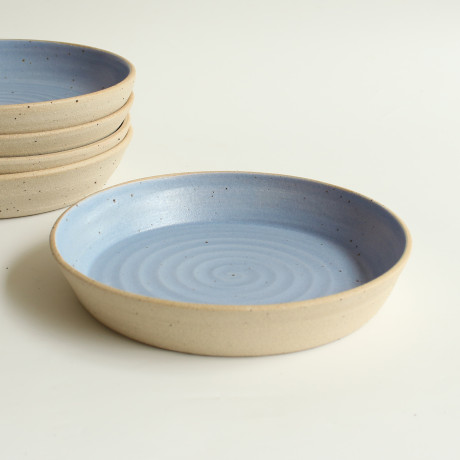 Cornflower Blue Pasta Bowl Stone