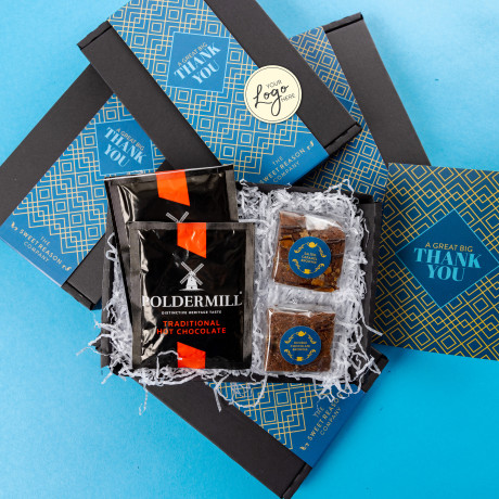 Branded & personalised Thank You Brownies and Hot Chocolate Letterbox Gift [CLONE]