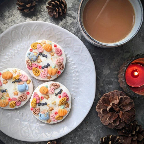 Personalised hand iced wild flower letterbox biscuits