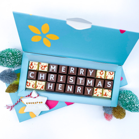 Merry Christmas Chocolates with Personalised Name