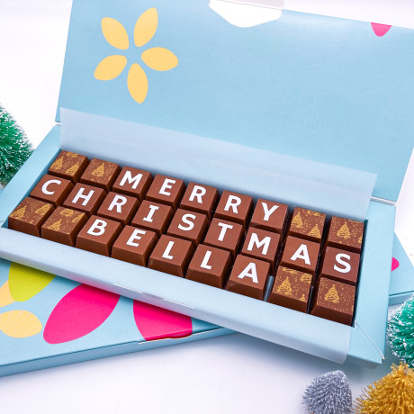 Merry Christmas Chocolates with Personalised Name