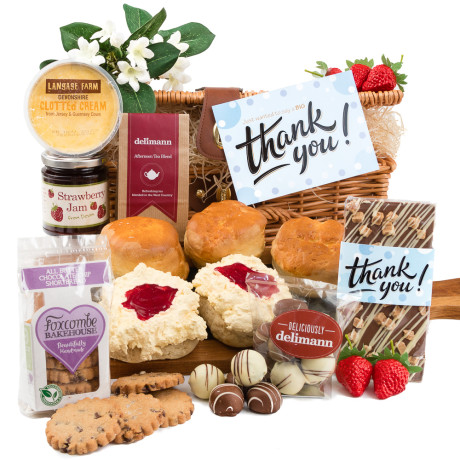 Thank You Cream Tea With Champagne Truffles Gift Hamper - Yumbles.com