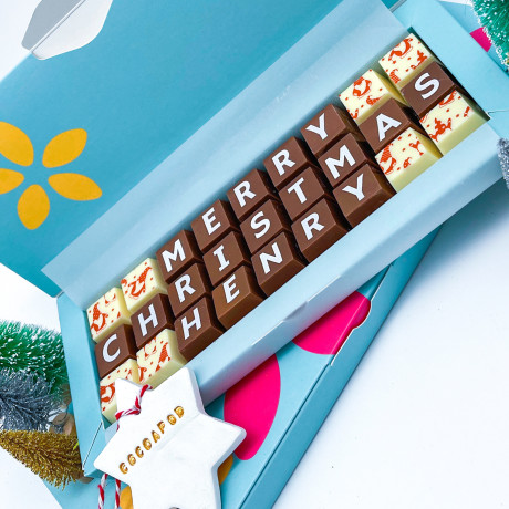Merry Christmas Chocolates with Personalised Name