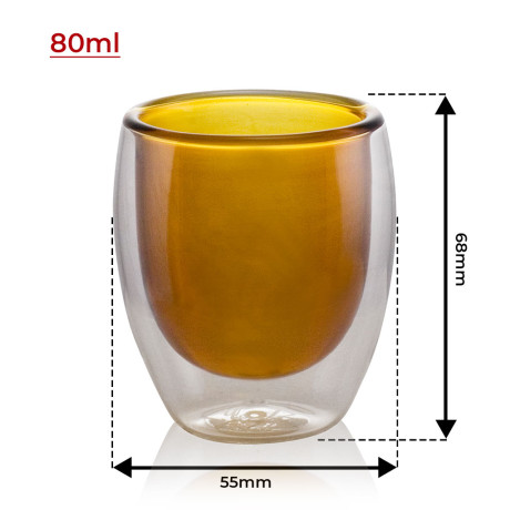 Set of Four 80ml Orange Glass Cups