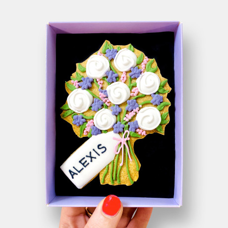 Personalised Floral Bouquet Letterbox Cookie Personalised Floral Bouquet Letterbox Cookie
