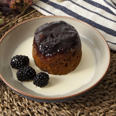 Ginger and Blackberry Sponge Pudding