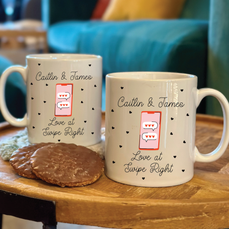 Personalised Love At Swipe Right Mug