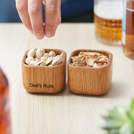 Personalised Solid Oak Pinch Pot Set
