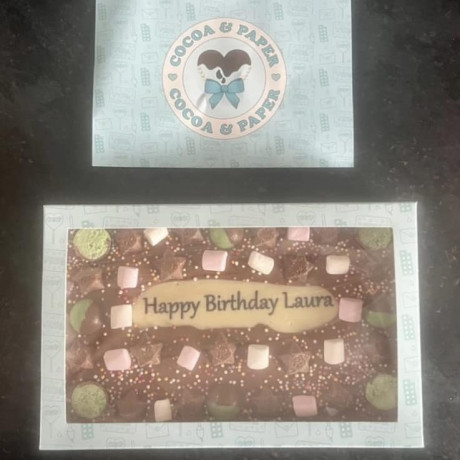 personalised chocolate slab TikTok viral original build your own slab custom toppings gift box present edible gift