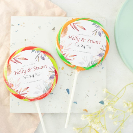 Personalised Heart Confetti Giant Wedding Lollipops