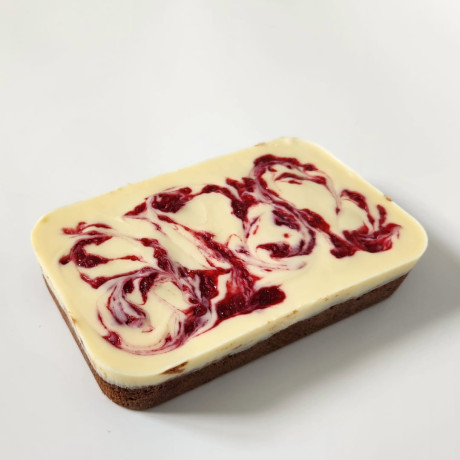 Raspberry and White Chocolate Brownie Slab