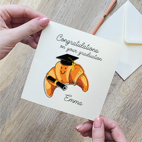 Personalised Croissant Graduation Card Personalised Croissant Graduation Card