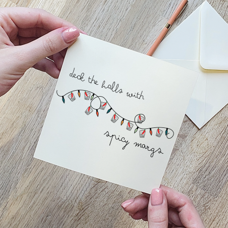 Deck The Halls With Spicy Margarita Christmas Card