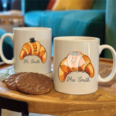 Personalised Wedding Croissant Mugs