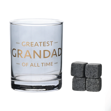 Greatest Grandad Whisky Glass And Whisky Stones