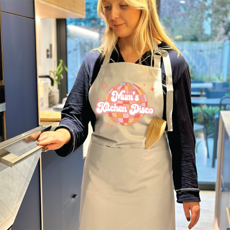 Personalised Kitchen Disco Apron Personalised Kitchen Disco Apron