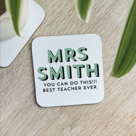 Shadow Font Teacher Coaster