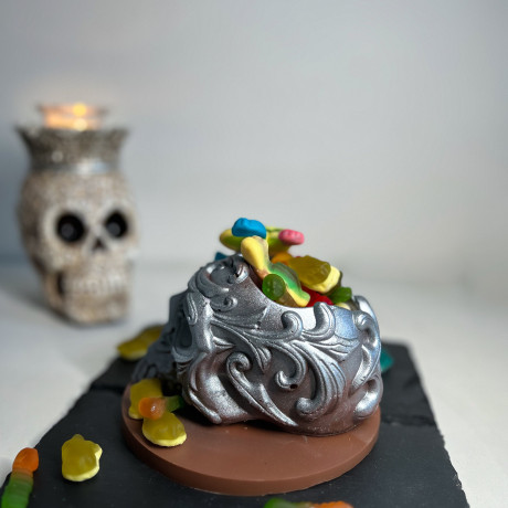 Silver Enigma: Halloween Chocolate Skull