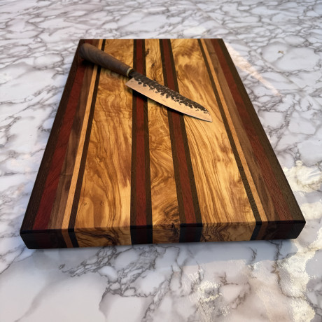 Exotic Wooden Chopping Board - Rare Handmade Striped Chopping Board - The Golden Eagle